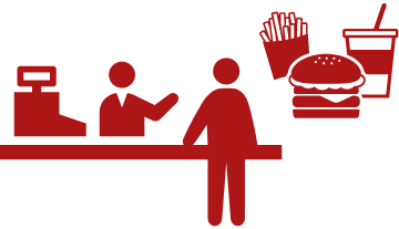 Fast food shop staff