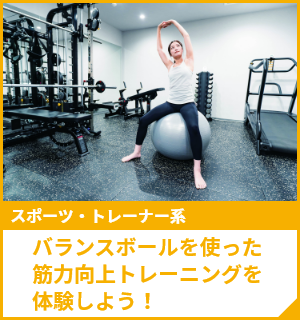 バランスボールを使った筋力向上トレーニングを体験しよう！
