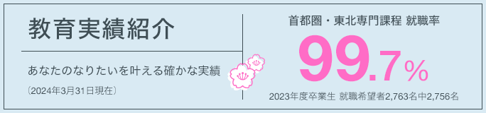 教育実績紹介 あなたのなりたいを叶える確かな実績