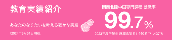 教育実績紹介 あなたのなりたいを叶える確かな実績