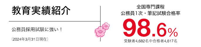 教育実績紹介 公務員採用試験に強い！